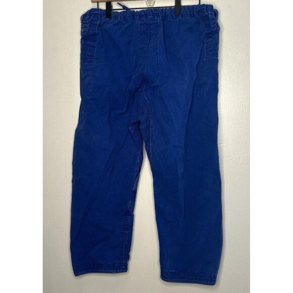 Martial Arts Pants Blue Bottoms Cotton A1 Jujitsu Drawstring Athletic - Picture 1 of 5